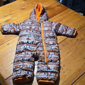 Columbia Vibrant Orange Snowsuit Thick Sz 6/12 Months